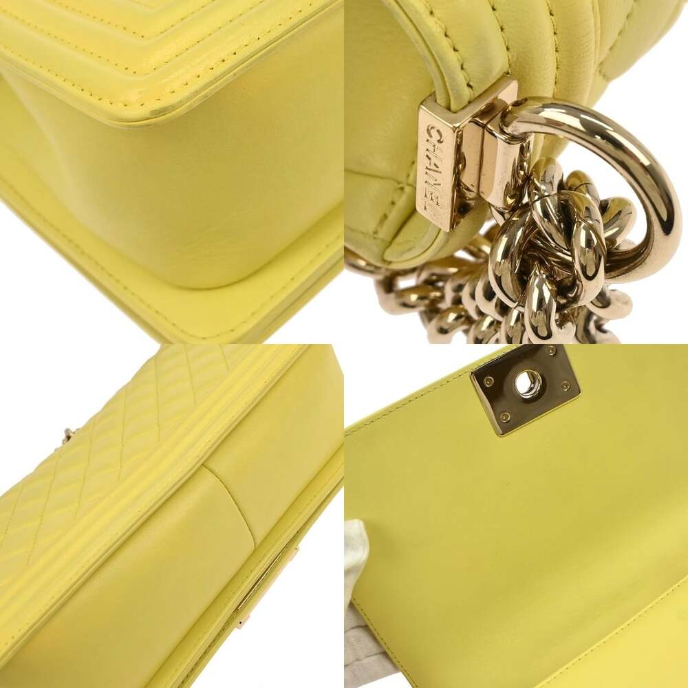 Chanel Quilted Lambskin Boy Flap Bag Yellow - Picture 4 of 4